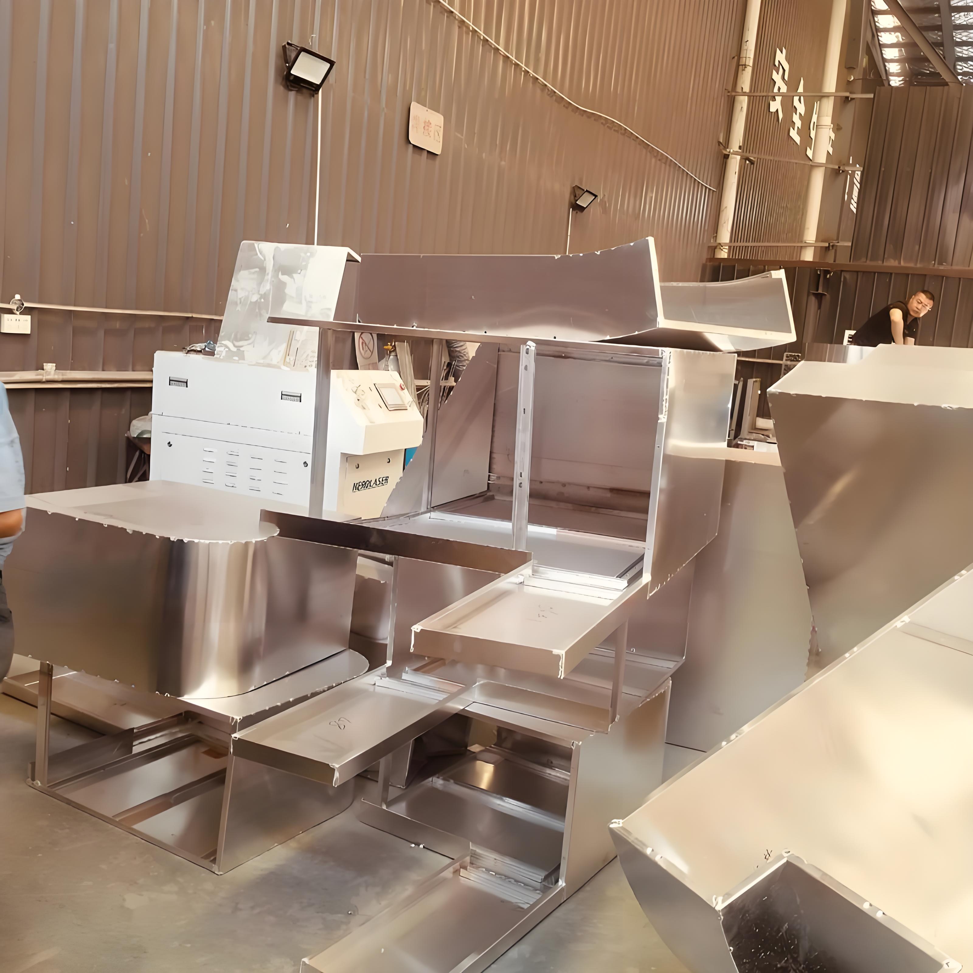 Sheet-metal assemblies being prepared in a workshop