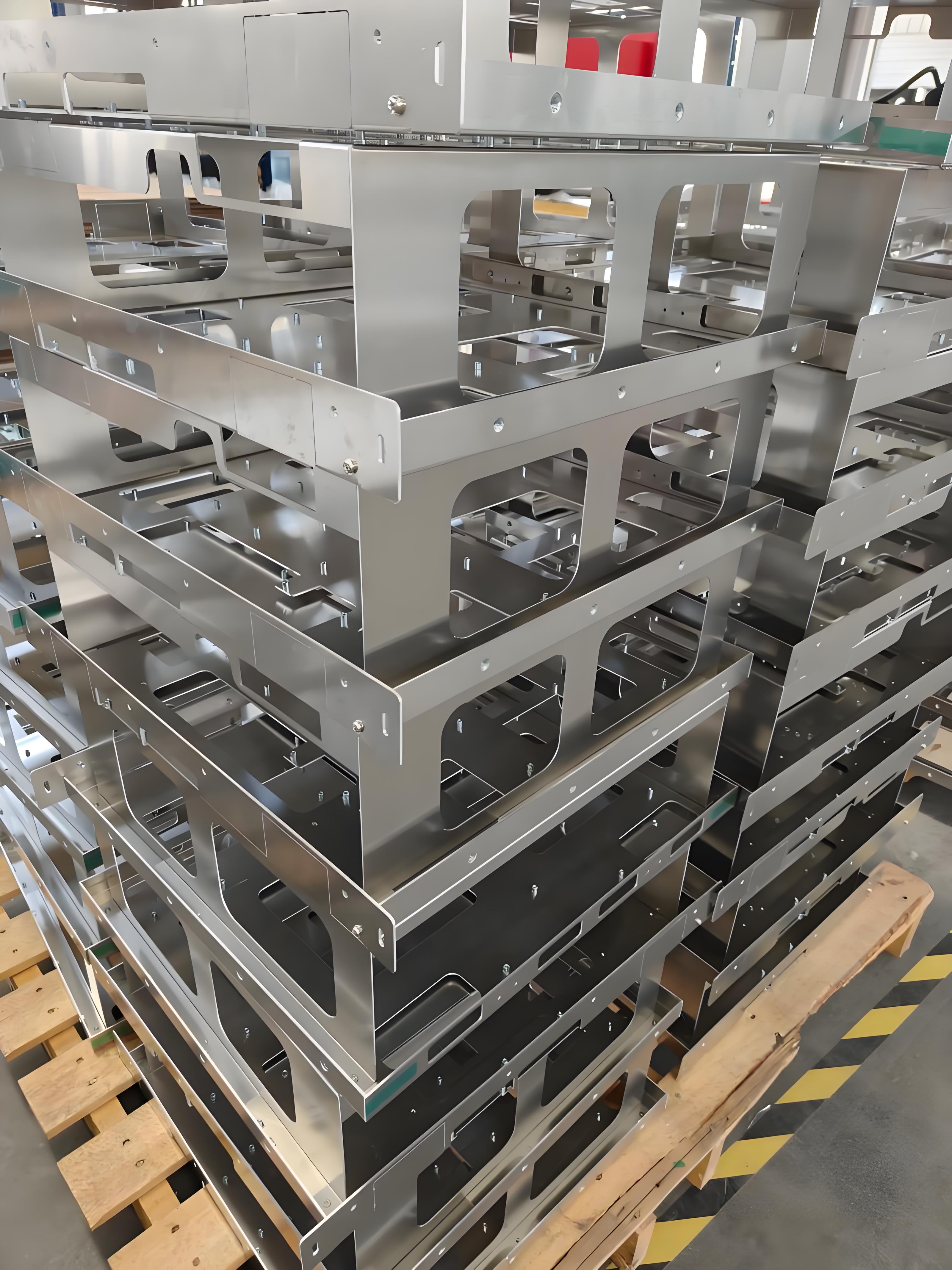 Formed sheet-metal parts stacked as a production batch