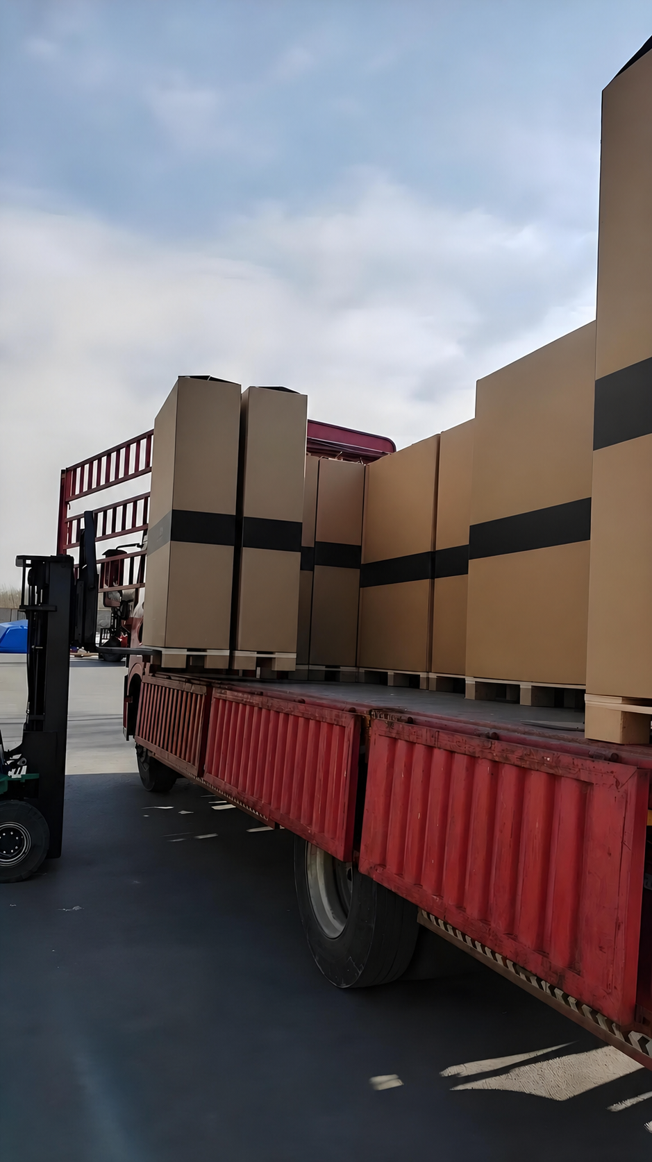 Protected cartons being loaded for shipment